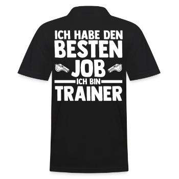 Sportmannschaft Trainer - Männer Poloshirt - Schwarz - Hinten - Kai (181cm)
