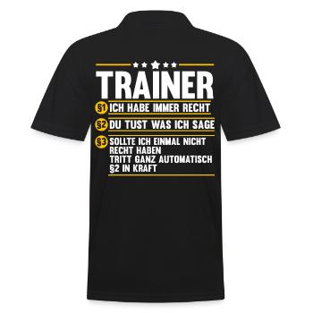 Sportmannschaft Trainer - Männer Poloshirt - Schwarz - Hinten - Kai (181cm)
