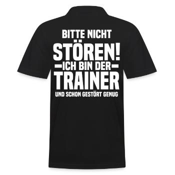 Sportmannschaft Trainer - Männer Poloshirt - Schwarz - Hinten - Kai (181cm)