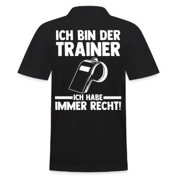Sportmannschaft Trainer - Männer Poloshirt - Schwarz - Hinten - Kai (181cm)