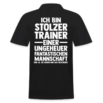 Sportmannschaft Trainer - Männer Poloshirt - Schwarz - Hinten - Kai (181cm)