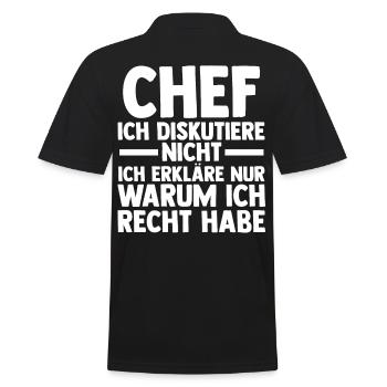 Arbeit Kollegen Büro Teamleiter Führungskraft Chef - Männer Poloshirt - Schwarz - Hinten - Kai (181cm)