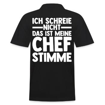 Arbeit Kollegen Büro Teamleiter Führungskraft Chef - Männer Poloshirt - Schwarz - Hinten - Kai (181cm)