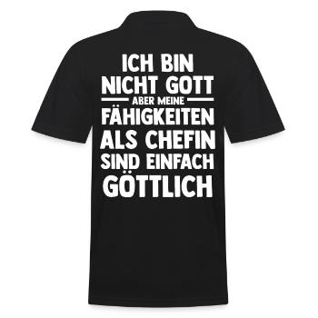 Arbeit Kollegen Büro Teamleiter Führungskraft Chef - Männer Poloshirt - Schwarz - Hinten - Kai (181cm)