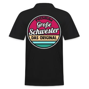 Geschwister Schwestern Schwester - Männer Poloshirt - Schwarz - Hinten - Kai (181cm)