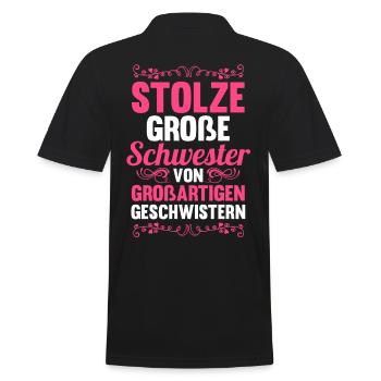Geschwister Schwestern Schwester - Männer Poloshirt - Schwarz - Hinten - Kai (181cm)