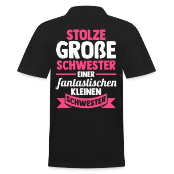 Geschwister Schwestern Schwester - Männer Poloshirt - Schwarz - Hinten - Kai (181cm)