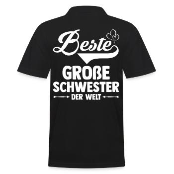 Geschwister Schwestern Schwester - Männer Poloshirt - Schwarz - Hinten - Kai (181cm)