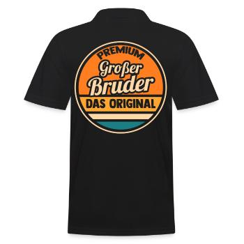 Geschwister Brüder Bruder - Männer Poloshirt - Schwarz - Hinten - Kai (181cm)