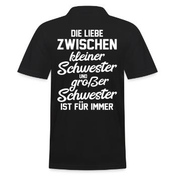 Geschwister Schwestern Schwester - Männer Poloshirt - Schwarz - Hinten - Kai (181cm)