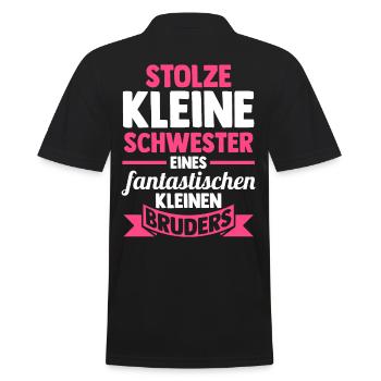 Geschwister Schwestern Bruder Schwester - Männer Poloshirt - Schwarz - Hinten - Kai (181cm)