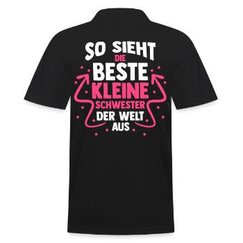 Geschwister Schwestern Schwester - Männer Poloshirt - Schwarz - Hinten - Kai (181cm)