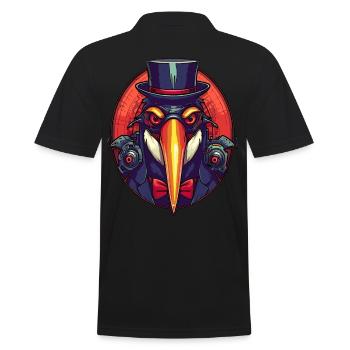 Cool Gangster Penguin - Men's Polo Shirt - black - Back - Kai (181cm)