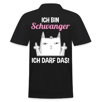 Katze Ich Bin Schwanger Ich Darf Das - Männer Poloshirt - Schwarz - Hinten - Kai (181cm)