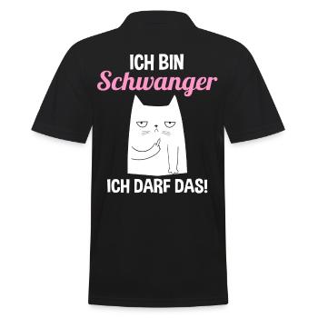 Schwangerschaft Katze Ich Bin Schwanger Ich Darf D - Männer Poloshirt - Schwarz - Hinten - Kai (181cm)