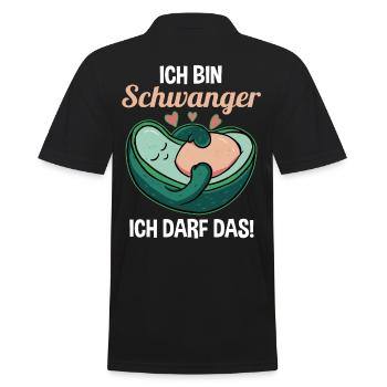 Schwangerschaft Avocado Ich Bin Schwanger Ich Darf - Männer Poloshirt - Schwarz - Hinten - Kai (181cm)