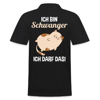 Schwangerschaft Katze Ich Bin Schwanger Ich Darf D - Männer Poloshirt - Schwarz - Hinten - Kai (181cm)