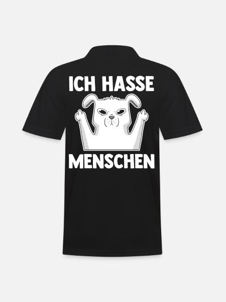 Hund Ich Hasse Menschen - Männer Poloshirt - Schwarz