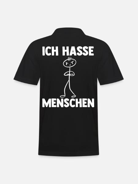 Ich Hasse Menschen - Männer Poloshirt - Schwarz