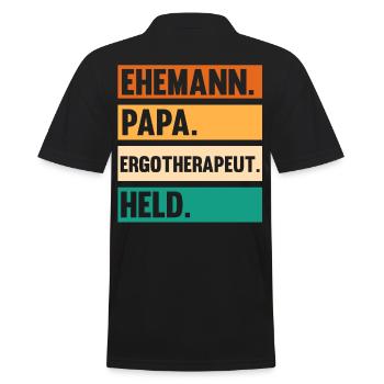 Papa Vater Ergotherapie Ergotherapeut - Männer Poloshirt - Schwarz - Hinten - Kai (181cm)