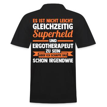 Ergotherapie Ergotherapeut - Männer Poloshirt - Schwarz - Hinten - Kai (181cm)