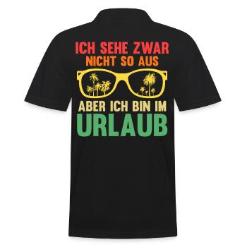 Sommerurlaub Urlauber Urlaub - Männer Poloshirt - Schwarz - Hinten - Kai (181cm)