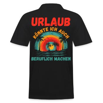 Sommerurlaub Urlauber Urlaub - Männer Poloshirt - Schwarz - Hinten - Kai (181cm)
