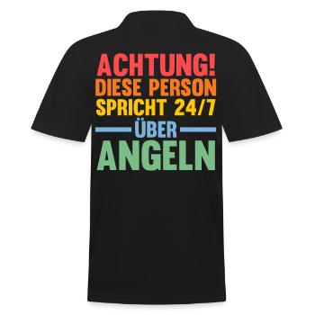 Angel Fischen Angeln Angler - Männer Poloshirt - Schwarz - Hinten - Kai (181cm)