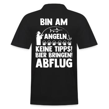 Angel Fischen Bier Angeln Angler - Männer Poloshirt - Schwarz - Hinten - Kai (181cm)