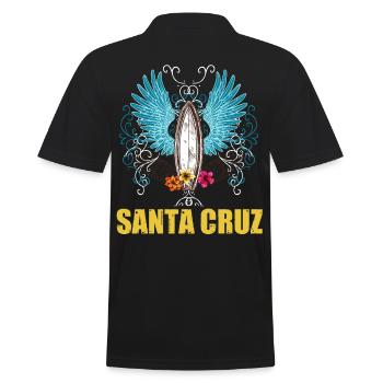 Surf en Californie Santa Cruz - Polo Homme - noir - Dos - Kai (181cm)