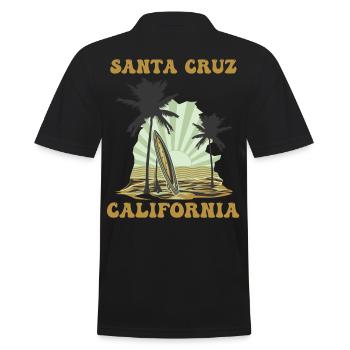Surf en Californie Santa Cruz - Polo Homme - noir - Dos - Kai (181cm)