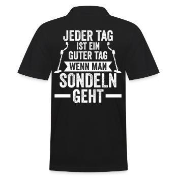 Sondler Sondeln Sondel Sondengänger - Männer Poloshirt - Schwarz - Hinten - Kai (181cm)