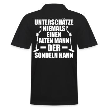 Sondler Pension Sondeln Sondel Rentner Sondengänge - Männer Poloshirt - Schwarz - Hinten - Kai (181cm)