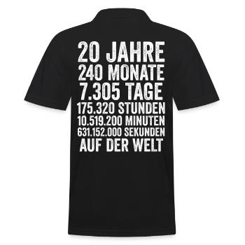 20 Jahre Zwanzigster Geburtstag - Männer Poloshirt - Schwarz - Hinten - Kai (181cm)
