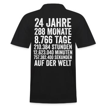 24 Jahre Vierundzwanzigster Geburtstag - Männer Poloshirt - Schwarz - Hinten - Kai (181cm)
