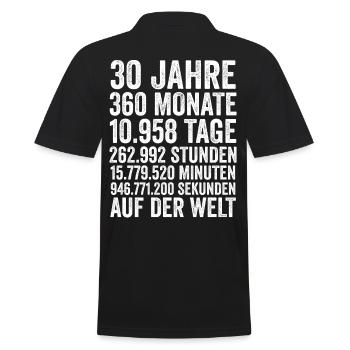30 Jahre Dreißigster Geburtstag - Männer Poloshirt - Schwarz - Hinten - Kai (181cm)