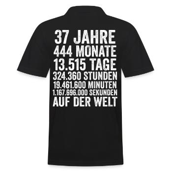 37 Jahre Siebenunddreißigster Geburtstag - Männer Poloshirt - Schwarz - Hinten - Kai (181cm)