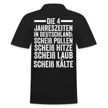 Die 4 Jahreszeiten In Deutschland - Männer Poloshirt - Schwarz - Hinten - Kai (181cm)