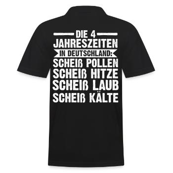 Katze Die 4 Jahreszeiten In Deutschland - Männer Poloshirt - Schwarz - Hinten - Kai (181cm)