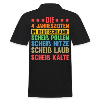 Die 4 Jahreszeiten In Deutschland - Männer Poloshirt - Schwarz - Hinten - Kai (181cm)