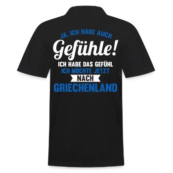 Griechen Grieche Griechenland - Männer Poloshirt - Schwarz - Hinten - Kai (181cm)