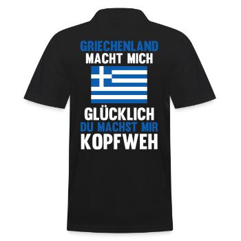 Griechen Grieche Griechenland - Männer Poloshirt - Schwarz - Hinten - Kai (181cm)