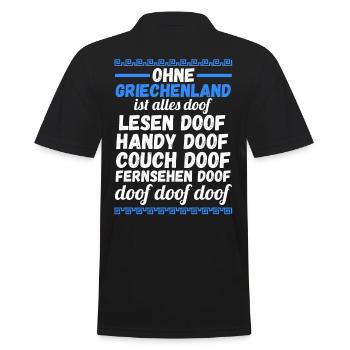 Griechen Grieche Griechenland - Männer Poloshirt - Schwarz - Hinten - Kai (181cm)