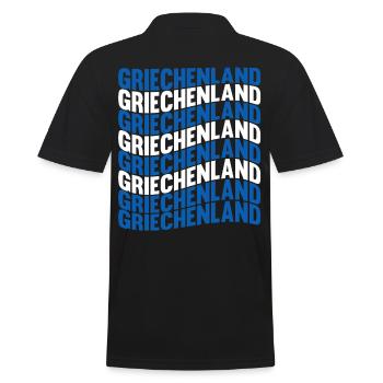 Griechen Grieche Griechenland - Männer Poloshirt - Schwarz - Hinten - Kai (181cm)