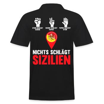 Sizilianer Sizilianisch Sizilien - Männer Poloshirt - Schwarz - Hinten - Kai (181cm)