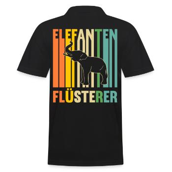 Elefant Elefanten - Männer Poloshirt - Schwarz - Hinten - Kai (181cm)
