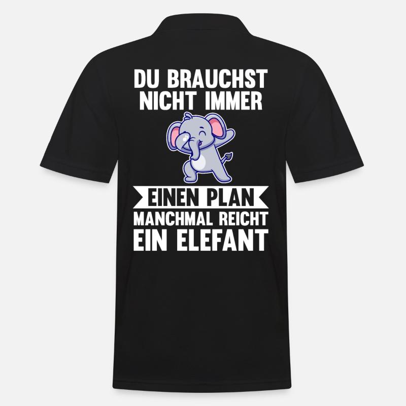 Elefant Elefanten - Männer Poloshirt - Schwarz