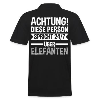 Elefant Elefanten - Männer Poloshirt - Schwarz - Hinten - Kai (181cm)