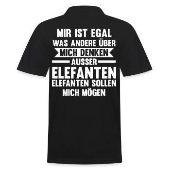 Elefant Elefanten - Männer Poloshirt - Schwarz - Hinten - Kai (181cm)