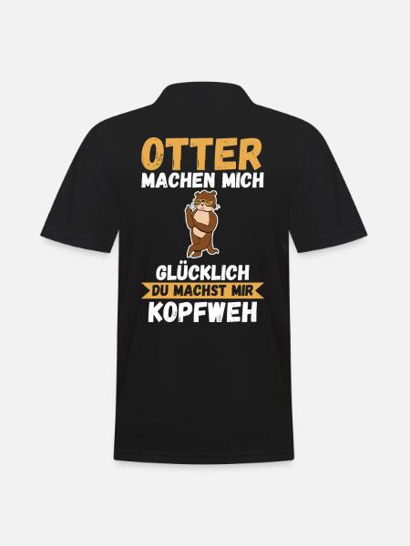 Seeotter Fischotter Otter - Männer Poloshirt - Schwarz